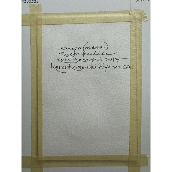 Hopi Susopa Racer Kachina Watercolor Artist Signed By Karen Knorowski 2017 Az - Picture 4 of 5